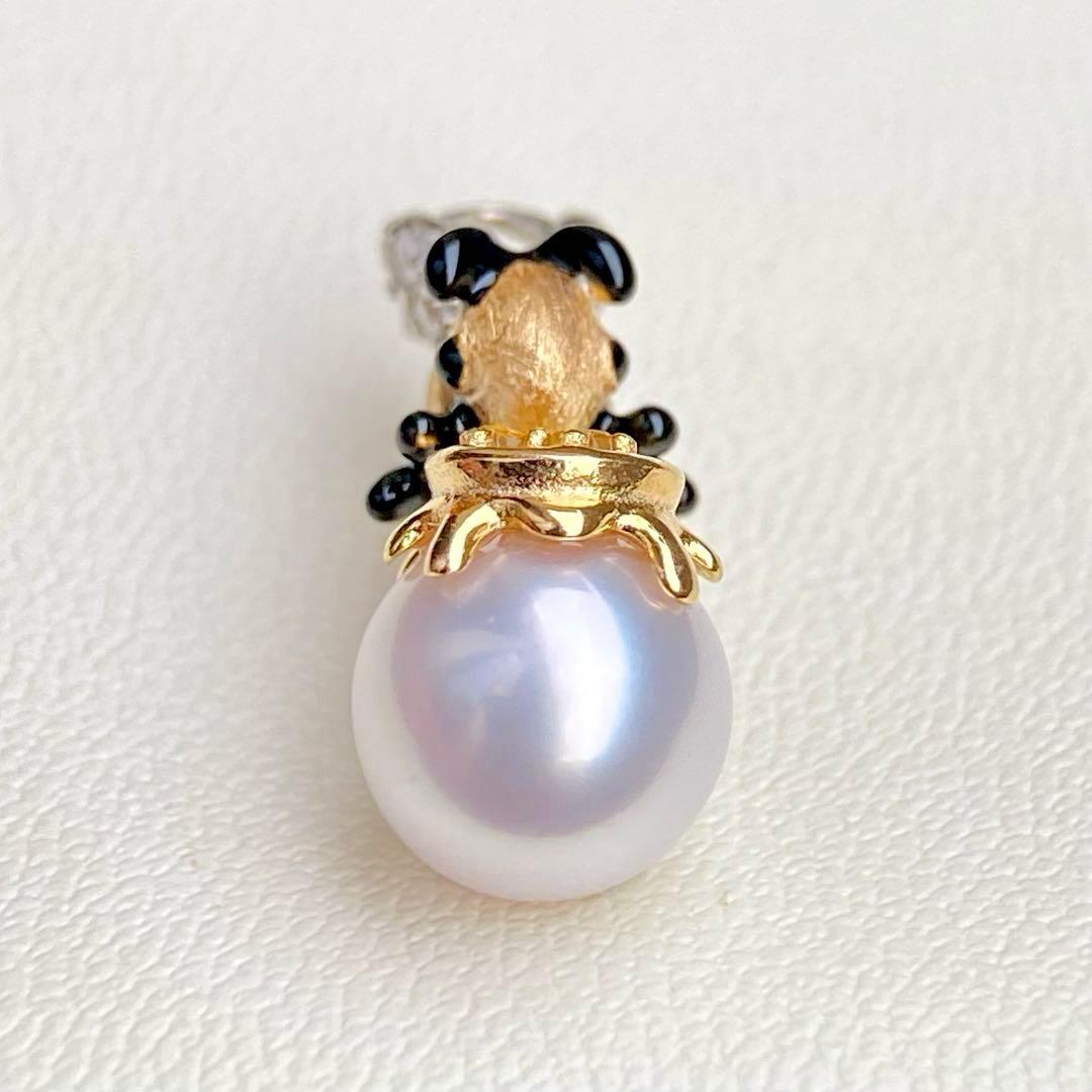 Honesty Pearl Akoya 7.8mm white pink round pendant with S925 18K plating and cubic zirconia stones