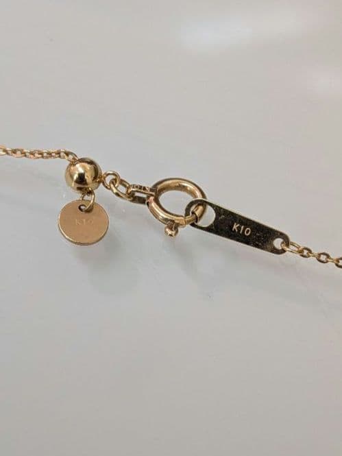 Ageté K10 Rutile Quartz Drop Necklace with 1.1 x 2.1 cm quartz pendant on 50 cm chain