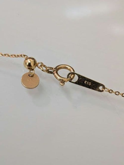 Ageté K10 Rutile Quartz Drop Necklace with 1.1 x 2.1 cm quartz pendant on 50 cm chain