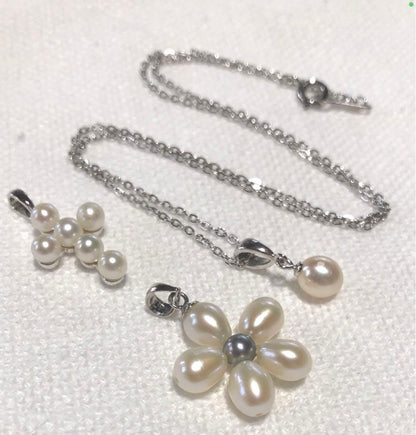 Mikimoto necklace with silver cross pendant and pearl on a 40cm chain