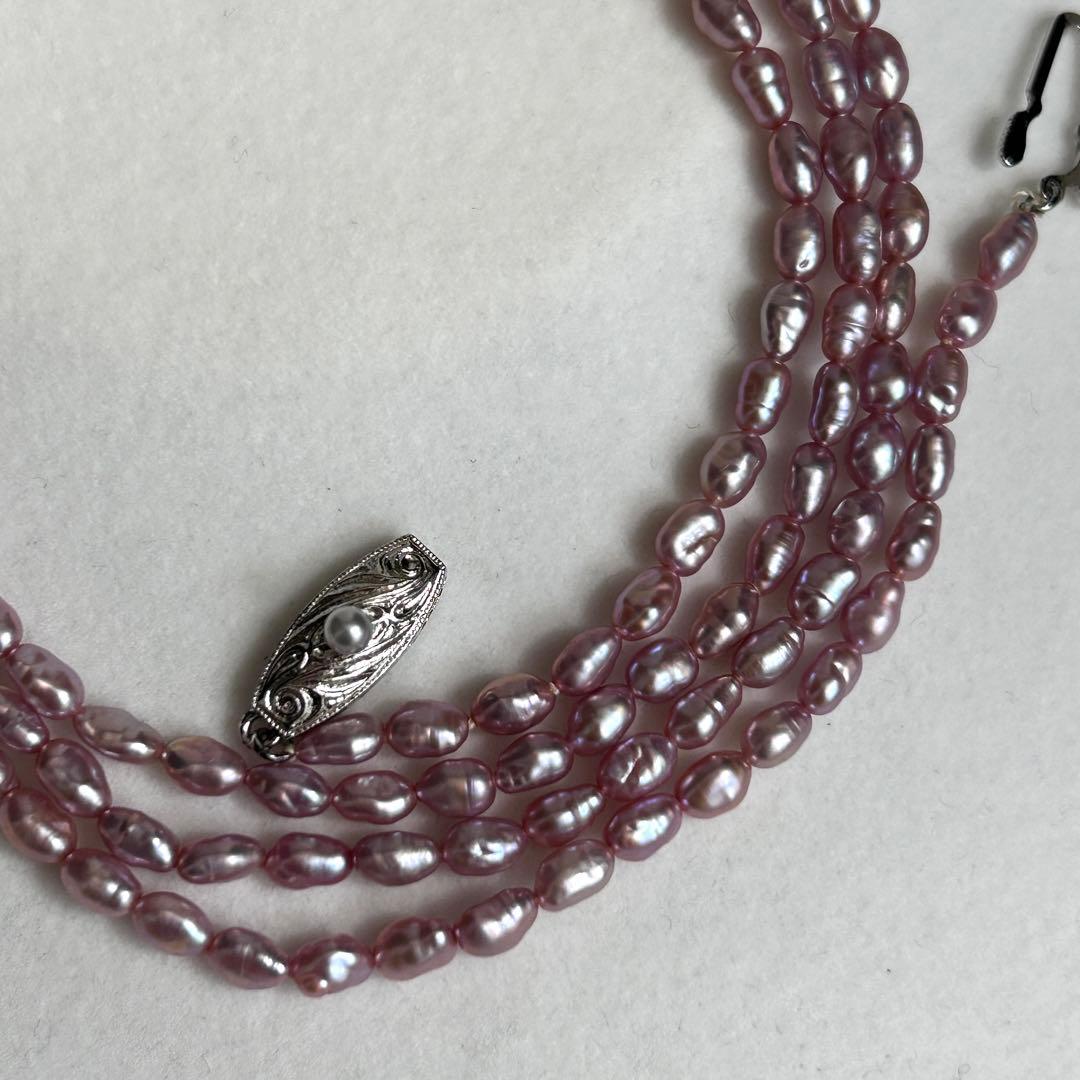 Tasaki Keshi Pearl Necklace with 3.5mm pearls, 82cm length in silver