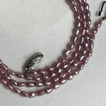 Tasaki Keshi Pearl Necklace with 3.5mm pearls, 82cm length in silver