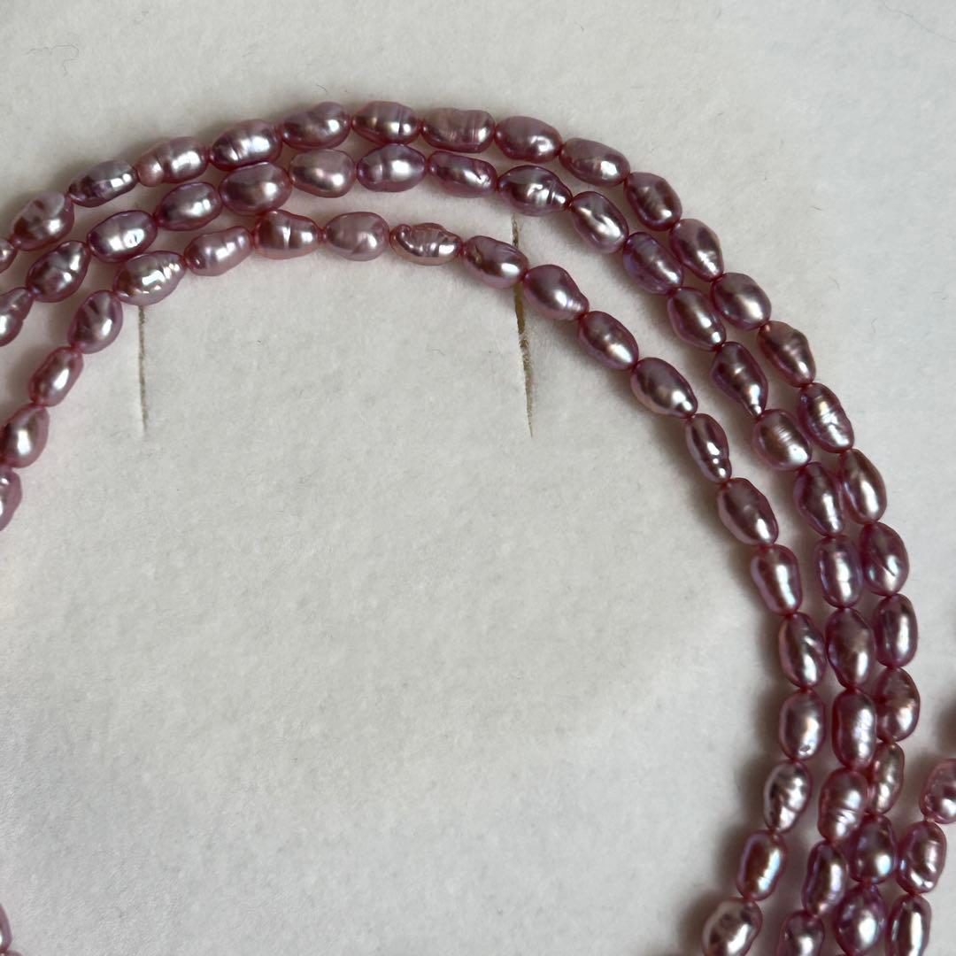 Tasaki Keshi Pearl Necklace with 3.5mm pearls, 82cm length in silver