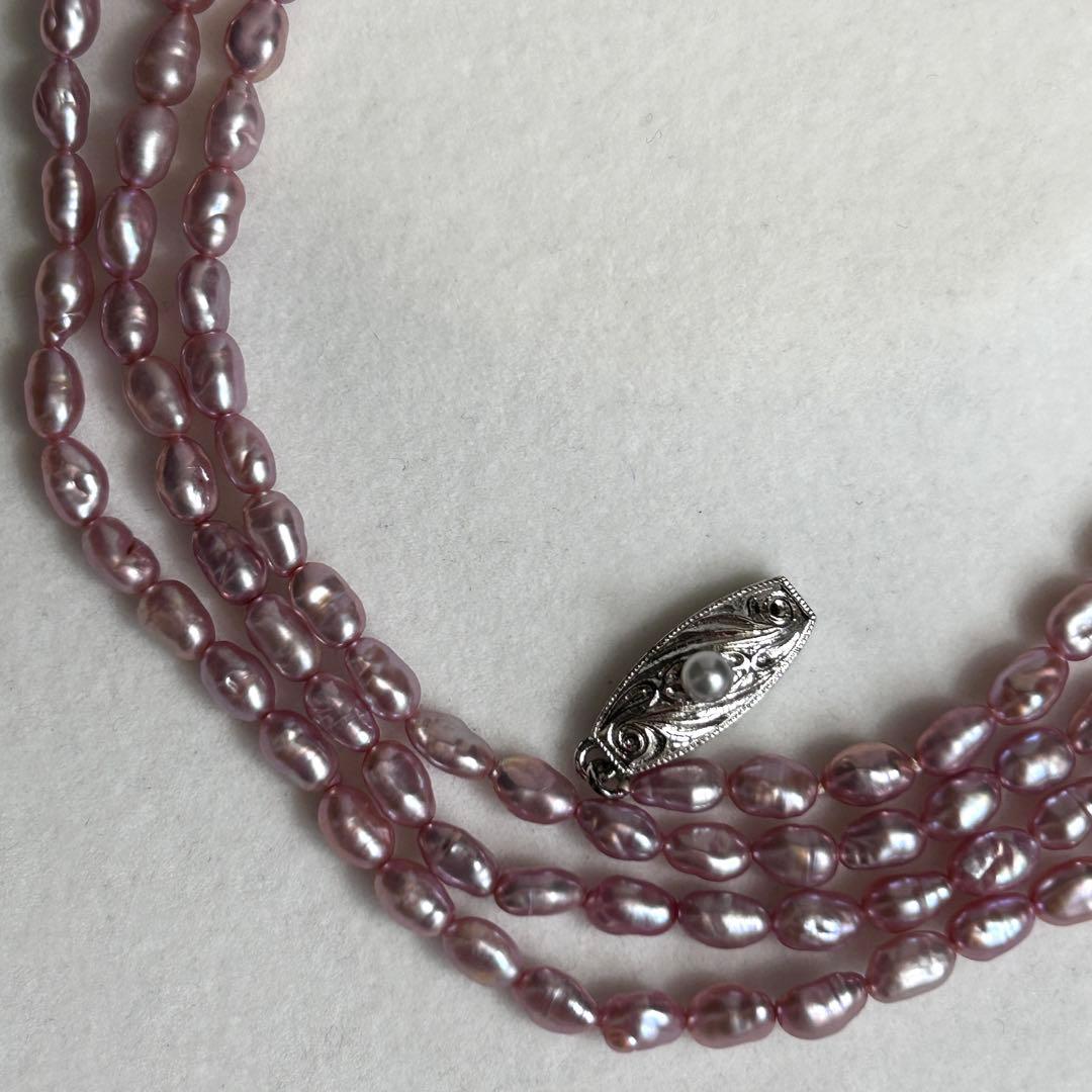 Tasaki Keshi Pearl Necklace with 3.5mm pearls, 82cm length in silver