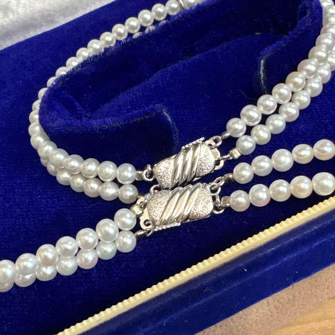 Akoya baby pearl necklace and bracelet set with 3.5mm white pearls on SV925 chain