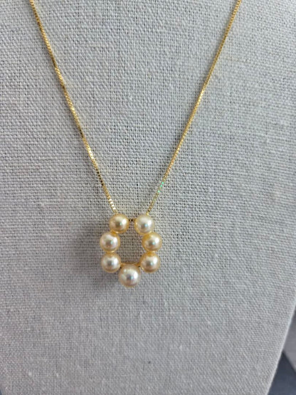 GSTV SV Akoya Pearl Horseshoe Motif Necklace 2 Set featuring 5-6mm pearls on 50cm silver Venetian slide chains