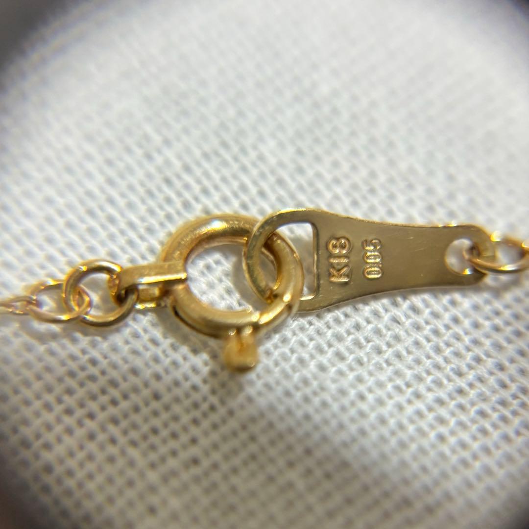 Agete K18 Pink Gold Necklace featuring a 0.05ct diamond, displayed on a white background