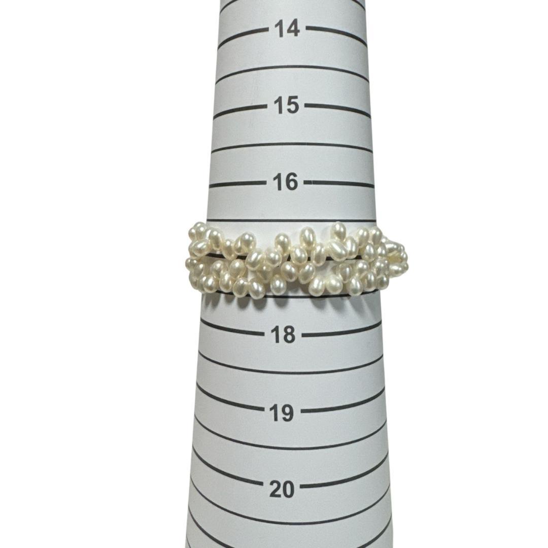 Mikimoto 925 silver necklace and bracelet set featuring freshwater pearls with 40 cm necklace and 17 cm bracelet