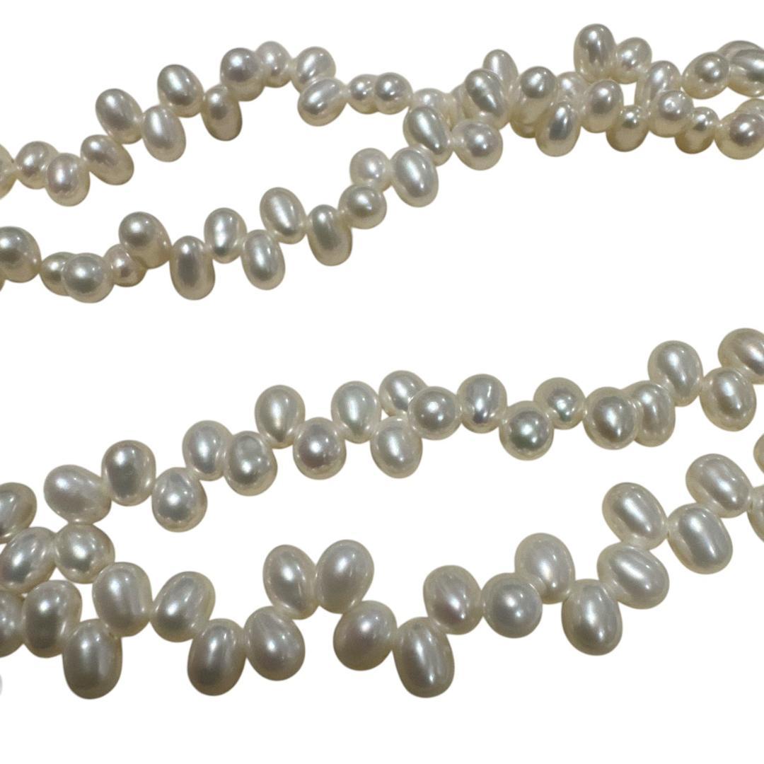 Mikimoto 925 silver necklace and bracelet set featuring freshwater pearls with 40 cm necklace and 17 cm bracelet