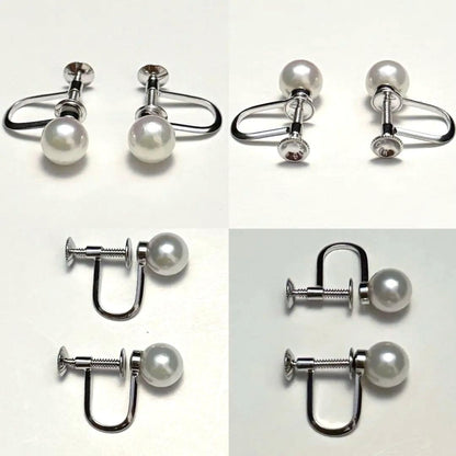 Akoya pearl necklace 47cm with 6.5-7mm pearls and matching silver earrings with rhodium coating
