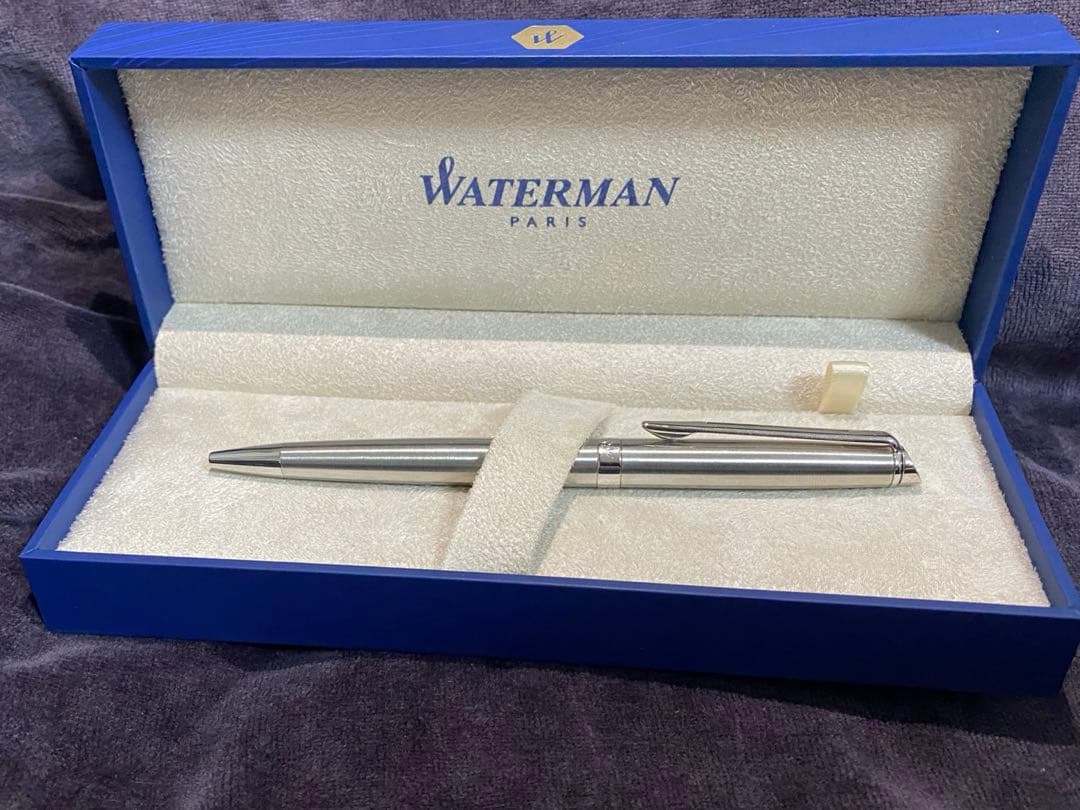 WATERMAN PARIS ballpoint pen with silver metal body shown on a white background