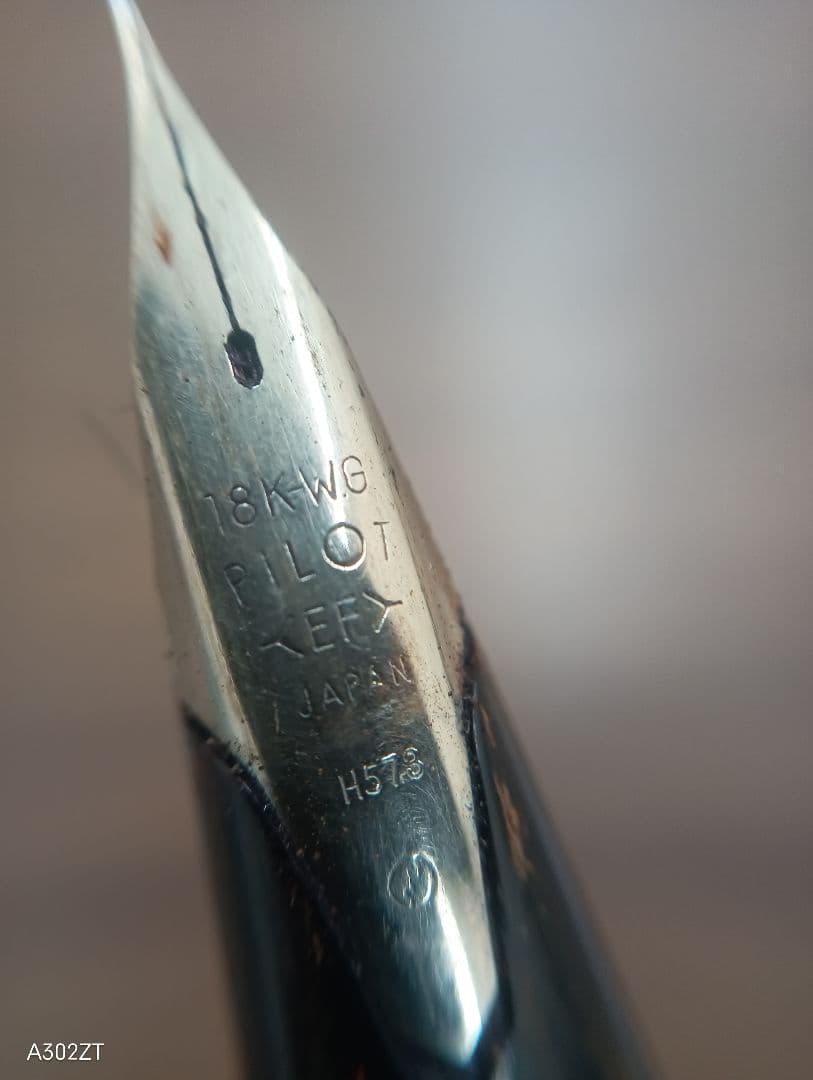 PILOT Custum Silver Stripe Fountain Pen with metal body and K18WG gold tip