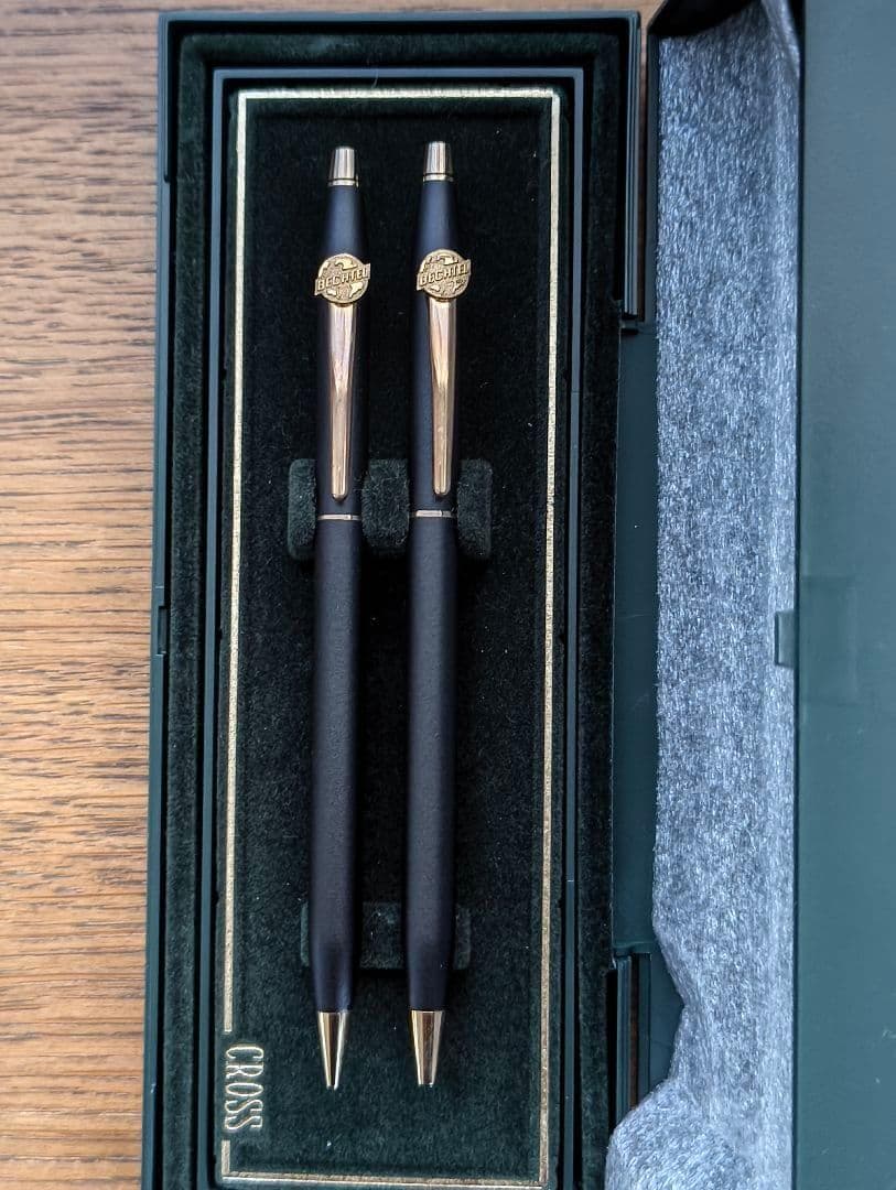 CROSS Classic Century ballpoint pen and mechanical pencil set with Vettel logo, unused and American made