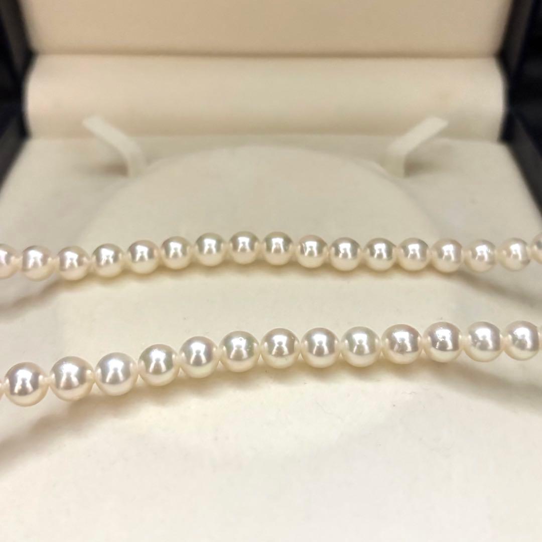 Aого white pearl necklace with 7.0-7.5mm pearls, 43cm length, weighing 33.1 grams