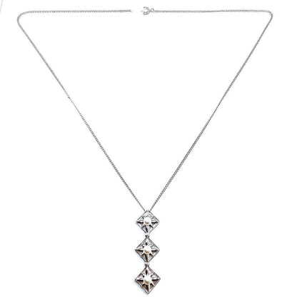 Tasaki Pearls Square Necklace 3way with 4.1mm pearls on a 49cm silver chain