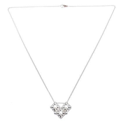 Tasaki Pearls Square Necklace 3way with 4.1mm pearls on a 49cm silver chain