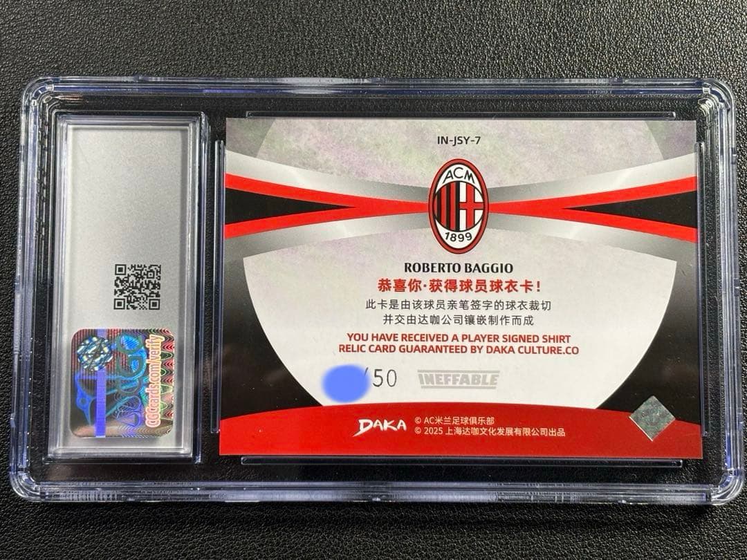 CGC8 NM/Mint以下 Roberto Baggio /50 AC Milan Jersey Card — Japanese