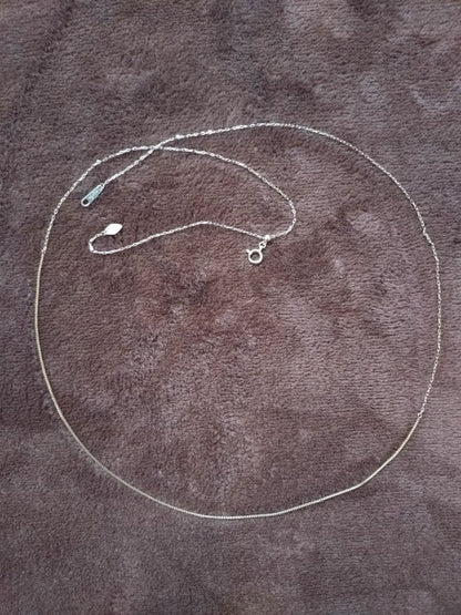 Agete long necklace 60cm K10 gold chain with 20cm venezian section and adjuster clasp