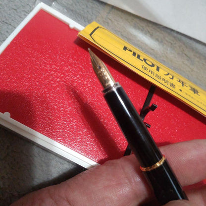PILOT fountain pen 3-piece set in black, turquoise, and silver with gold-plated 14K decorative nibs and instruction manual