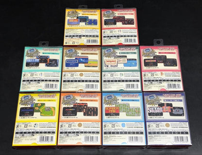 GBA Famicom Mini First Series 10 Items Set showing main boxes and original packaging with instructions