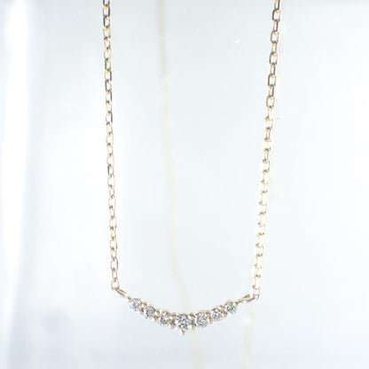 Agete K10 Yellow Gold necklace with 0.05ct diamond pendant, delicate and elegant design