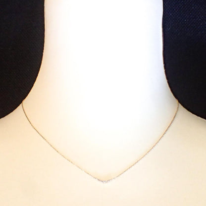 Agete K10 Yellow Gold necklace with 0.05ct diamond pendant, delicate and elegant design