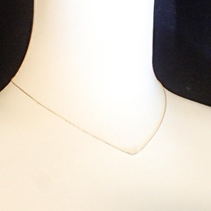 Agete K10 Yellow Gold necklace with 0.05ct diamond pendant, delicate and elegant design