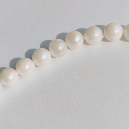 Honma Pearl real pearl necklace with round pearls and silver stamp SV white, 41 cm length