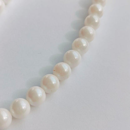Honma Pearl real pearl necklace with round pearls and silver stamp SV white, 41 cm length