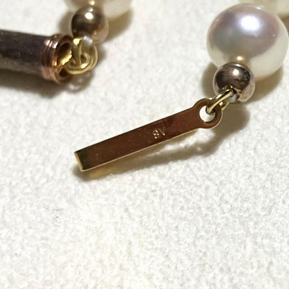 Aoyama pearl necklace with large 8.5mm pearls and gold color clasp, 47.5cm length