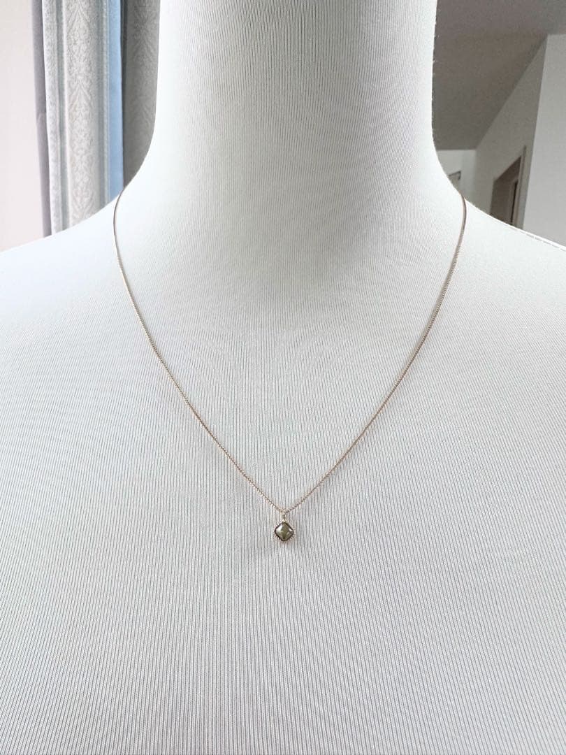 agete K10YG necklace made of yellow gold with 50 cm chain length displayed on white background