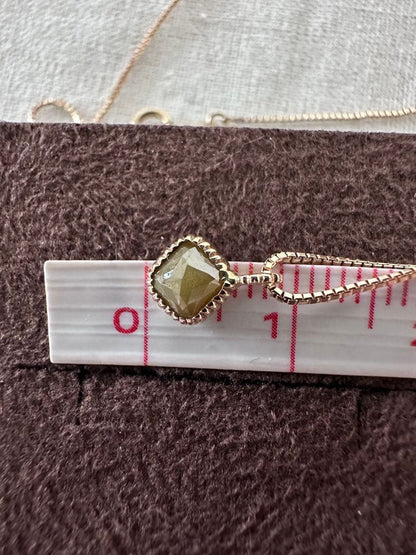 agete K10YG necklace made of yellow gold with 50 cm chain length displayed on white background