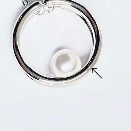 Law Pearl Necklace and Pendant with 7mm pearls and silver chain 45cm length