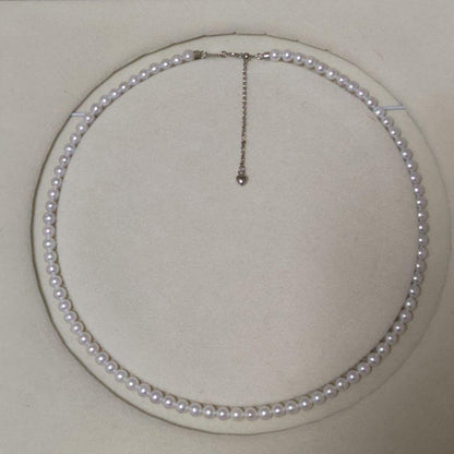 New genuine baby pearl necklace with 5mm freshwater pearls on silver SV925 and K18 gold filled chain