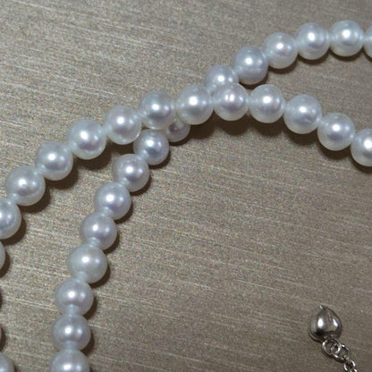 New genuine baby pearl necklace with 5mm freshwater pearls on silver SV925 and K18 gold filled chain
