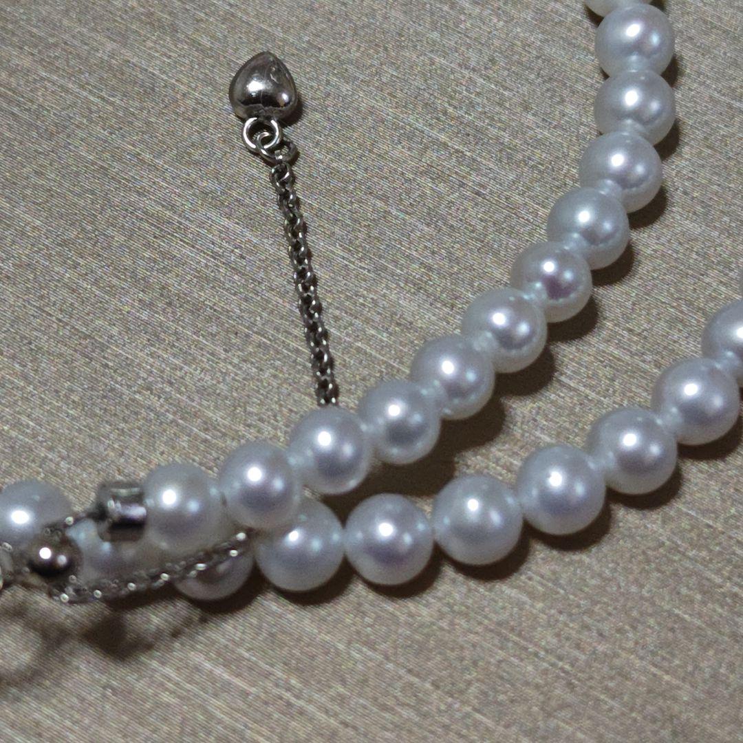 New genuine baby pearl necklace with 5mm freshwater pearls on silver SV925 and K18 gold filled chain