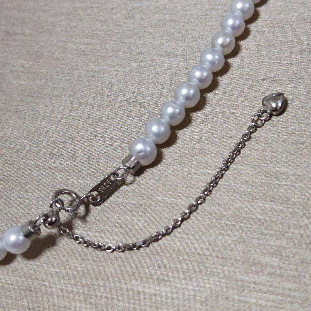 New genuine baby pearl necklace with 5mm freshwater pearls on silver SV925 and K18 gold filled chain