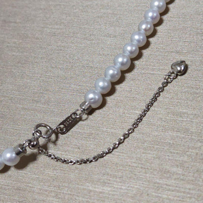 New genuine baby pearl necklace with 5mm freshwater pearls on silver SV925 and K18 gold filled chain