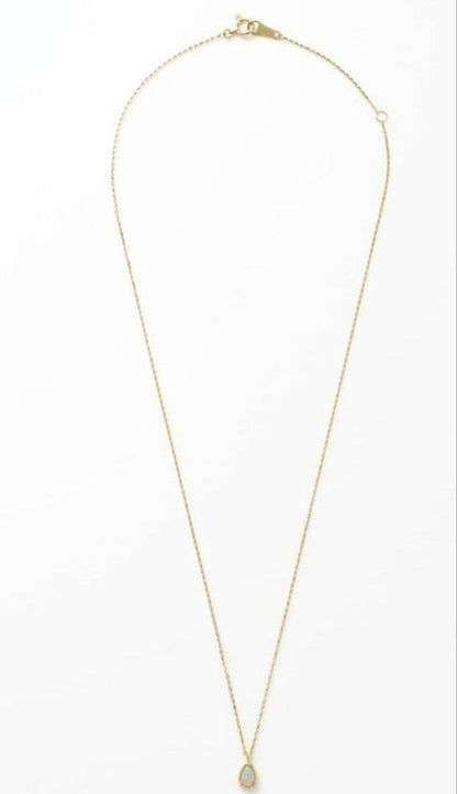 Agate Opal Necklace made of K10 gold with 0.6x0.4 cm opal pendant on a 40 cm chain