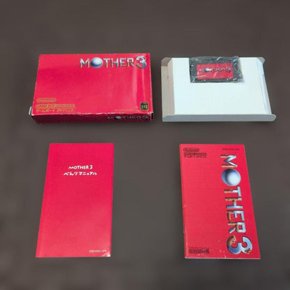 MOTHER3 Game Boy Advance GBA cartridge with damaged box and instruction manual