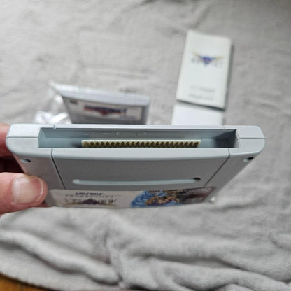 SNES Albert Odyssey 1 and 2 Set game cartridges with original labels for RPG titles by Sunsoft