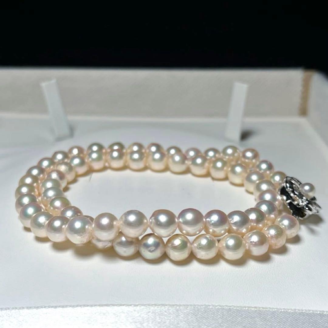 Akoya pearl necklace with 6.5-7.0mm round pearls in 42cm length, model M743