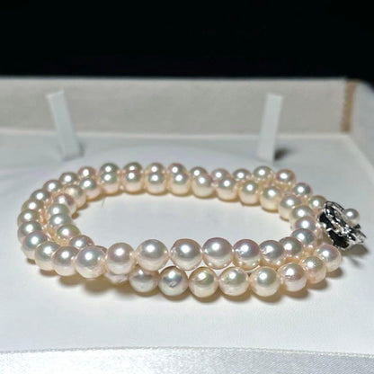 Akoya pearl necklace with 6.5-7.0mm round pearls in 42cm length, model M743