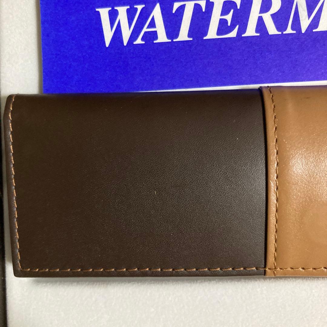 Waterman Expert City Line ballpoint pen in Urban Brown with included pen case, shown slightly scuffed