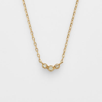 agete WEB Limited K10 diamond necklace with three small diamonds on a 40 cm chain