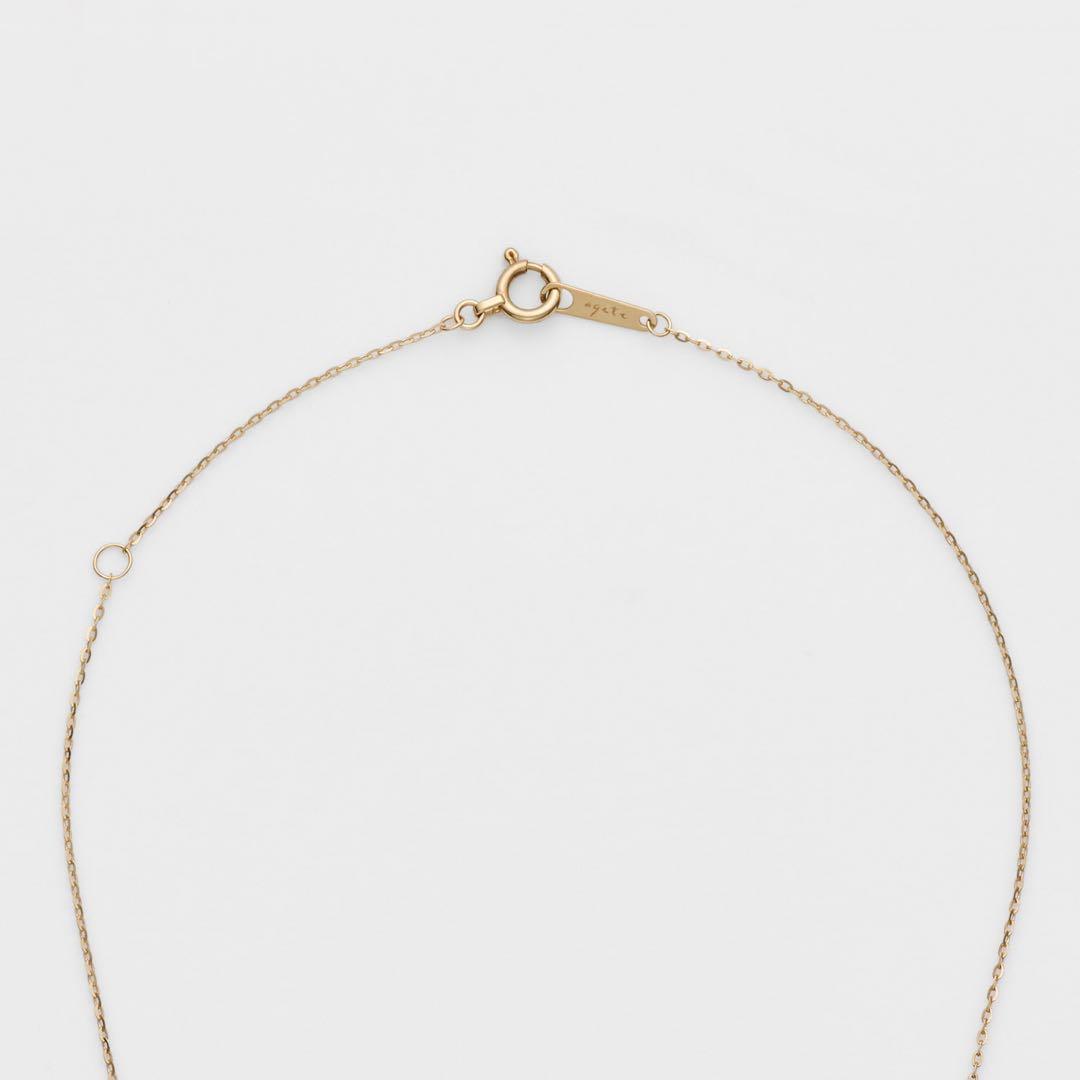 agete WEB Limited K10 diamond necklace with three small diamonds on a 40 cm chain