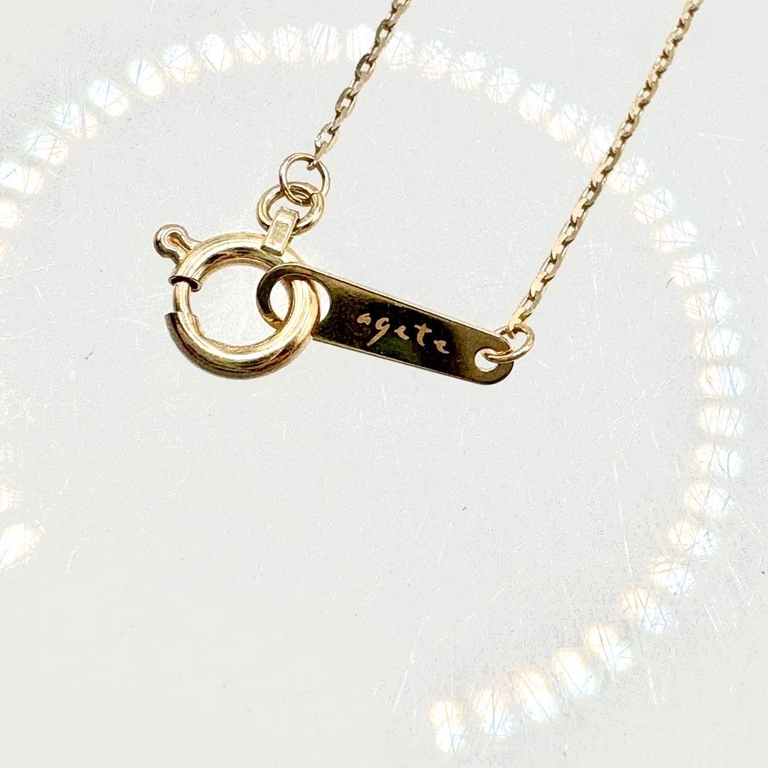 agete WEB Limited K10 diamond necklace with three small diamonds on a 40 cm chain