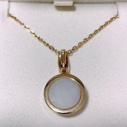 Tasaki Pearl Sapphire Necklace in 18K Yellow Gold with 60cm chain and 25mm x 14.5mm pendant