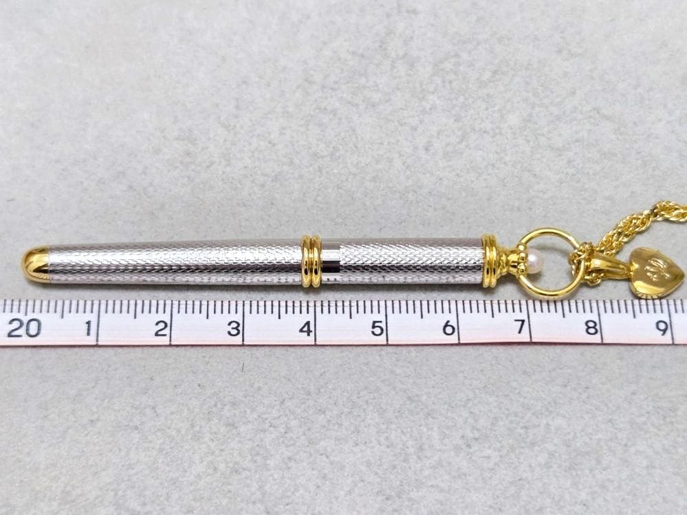 MIKIMOTO pearl ballpoint pen necklace about 61 cm length with elegant pearl decorations
