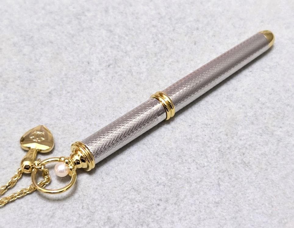 MIKIMOTO pearl ballpoint pen necklace about 61 cm length with elegant pearl decorations